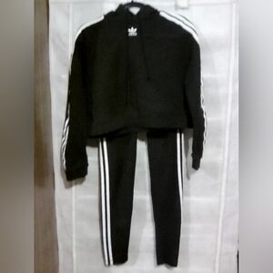 Adidas Black and White Crop Top